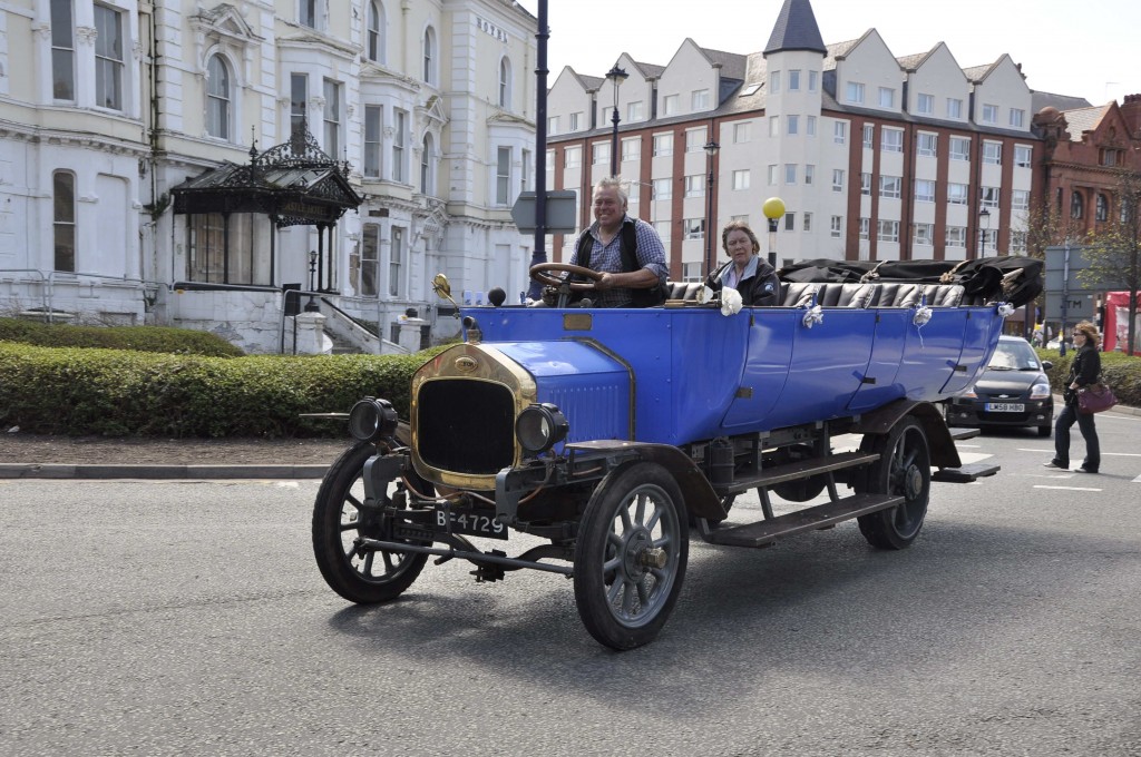 A very old Albion charabanc, a familiar sight in Llandudno in the early 20th century